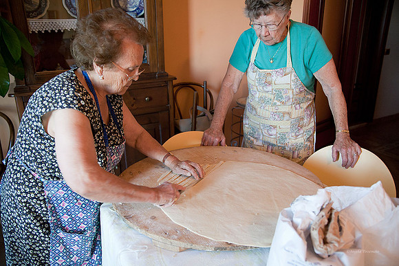 cut the dough into strips