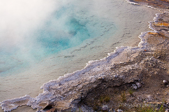 detail of the edge of a hot spring