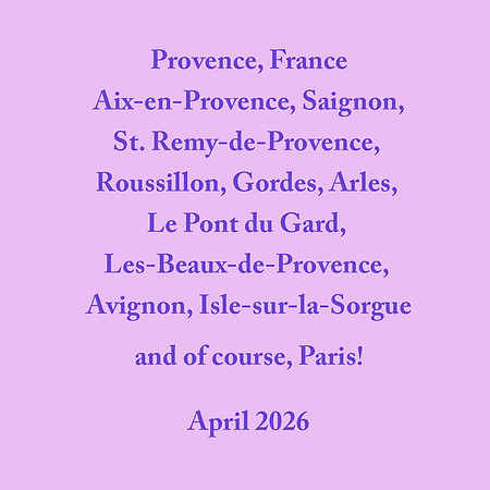 Provence and Paris 2026
