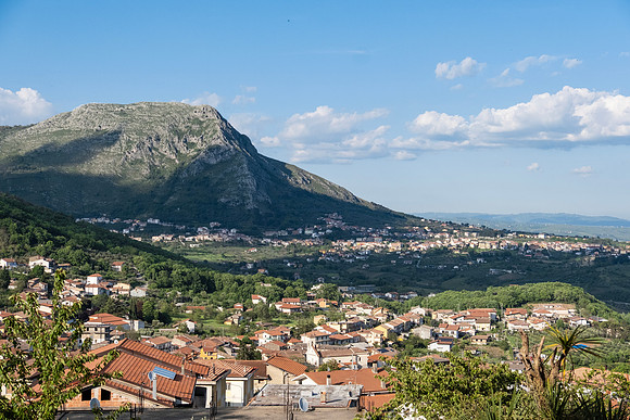 Cautano in the valley, taken from the Chapel of St. Rocco