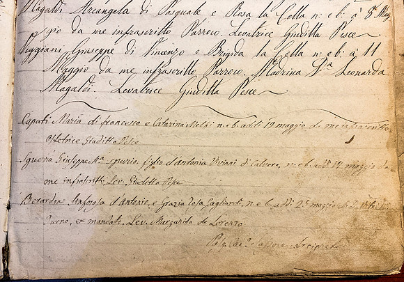Sinfarosa Berardone, (cropped) last entry on the page (faded)