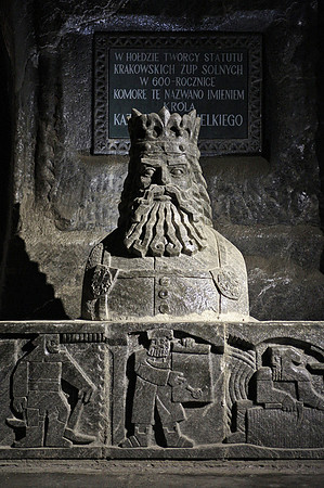 King Kasimierz the great, carved from salt in the Wieliczka Salt Mine near Krakow