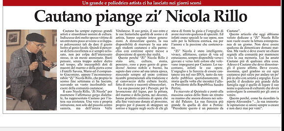Cautano Mourns Nicola Rillo - A Tribute