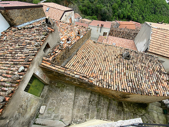 the view looking down from our balcony