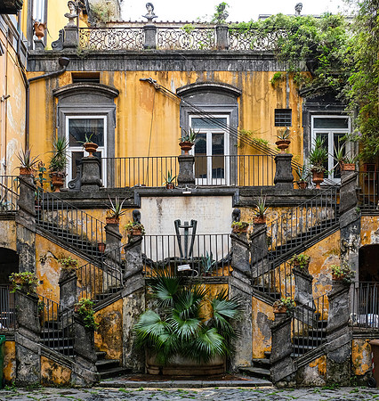 18th-century great staircase of Palazzo MariglianoVia San Biagio dei Librai 39 in the historic center of Naples