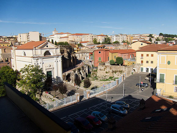 view of the city of Benevento from Lina's balcony