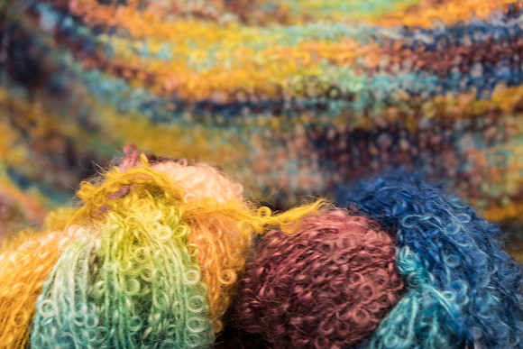 curly cue yarns in a shop