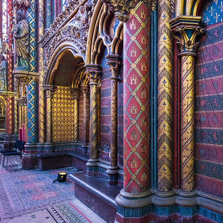 detailed paint work inside St. Chappelle