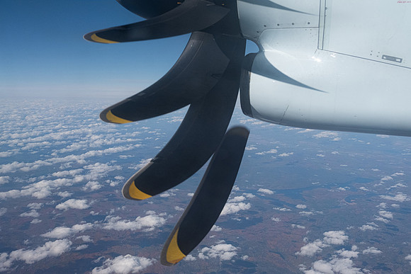 Looks like the propeller blades are falling off.