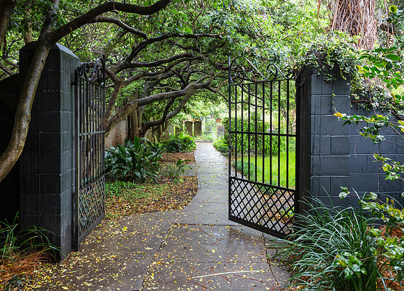 Gate to the graveyard of the Unitarian Church, 8 Archdale St. Charleston