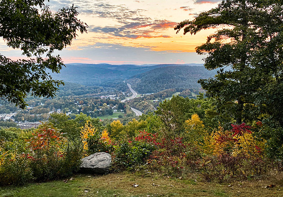 Looking at Rte 17 west at sunset from the hill between Hancock and Cadosia, NY Sept 2020
