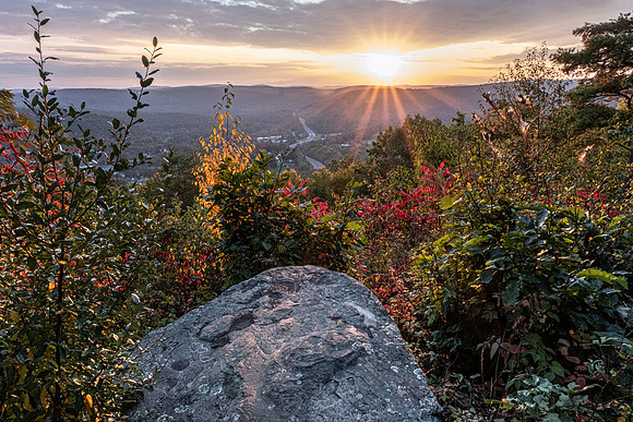 Looking at Rte 17 west at sunset from the hill between Hancock and Cadosia, NY Sept 2020