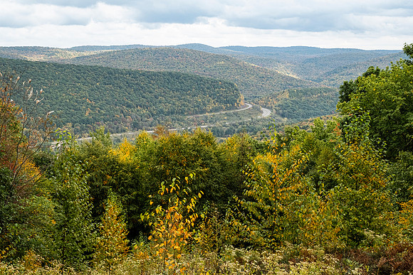 Looking at Rte 17 east from the hill between Hancock and Cadosia, NY Sept 2020