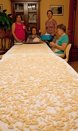 cecatielli for 15 spread across the dining room table