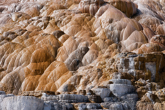 details from the geyser mineral deposits