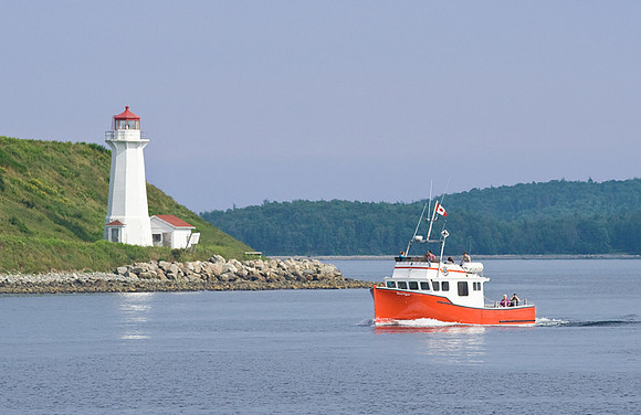 light house in Halifax Harbor (note the blue skies on our last afternoon!)