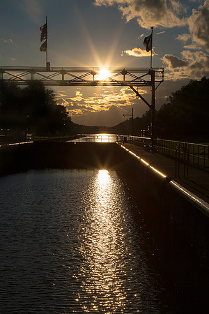 sunset over the canal
