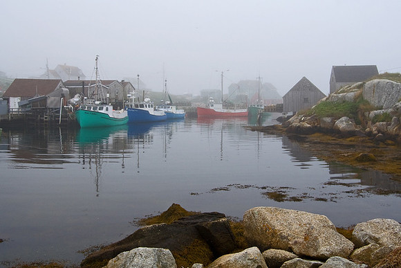 Peggy's Cove, NS in the fog