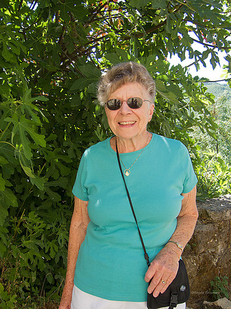 Mom on the way up the hill