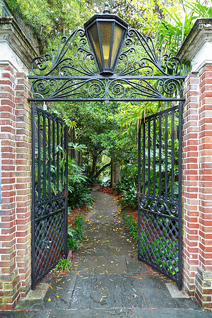 Entrance to the Unitarian Church graveyard, Charleston, SC